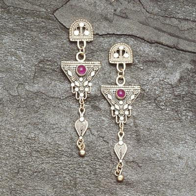 Ethnic Earrings - Sterling Silver Filigree Earrings