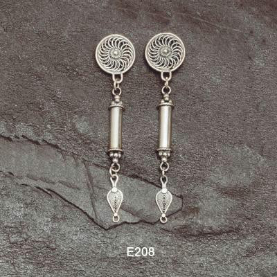 Ethnic Earrings - Dangle Drop Ethnic Mezuzah Like Earrings