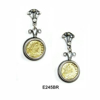 Ethnic Earrings - Ethnic Roman Coin Earrings 18K Gold