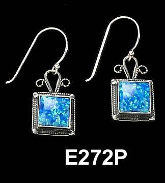 Ethnic Earrings - Ethnic Square Shaped Opal Earrings