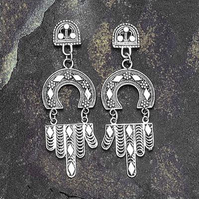 Ethnic Earrings - Crescent and Hamsa Ethnic Earrings