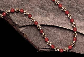 Handmade Ethnic Necklaces - Garnet and Silver Ethnic Necklace