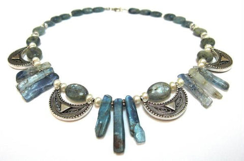 Handmade Ethnic Necklaces - Ethnic Designed Necklace with Kyanite Stones