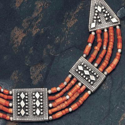 Handmade Ethnic Necklaces - 5 String and Silver Ethnic Necklace