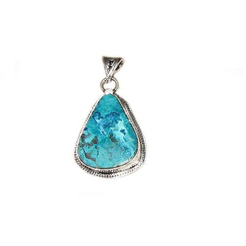 Ethnic Pendants and Pins - Ethnic Pendant with Large Semi-Precious Stone Turquoise (as shown)