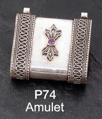 Ethnic Pendants and Pins - Ethnic Middle Eastern Amulet Pendant Amethyst (as shown)