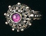 Ethnic Rings - Ethnic Ring with Semi-Precious Stone Amethyst (as shown)