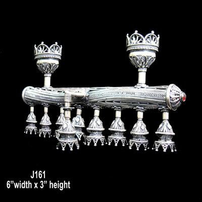 Sterling Silver Candlesticks - Chanukkah Menorah &amp; Shabbat Candlesticks Garnet