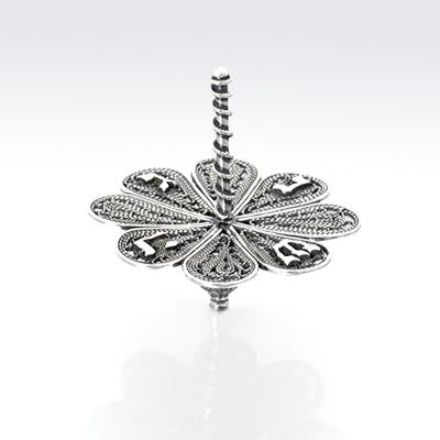 Sterling Silver Dreidels - Sterling Silver Filigree Dreidel