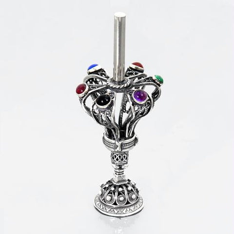 Sterling Silver Dreidels - Sterling Silver Filigree Dreidel