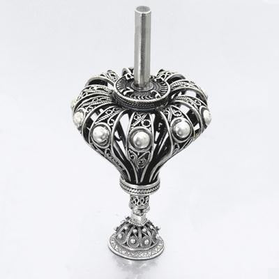 Sterling Silver Dreidels - Sterling Silver Filigree Dreidel