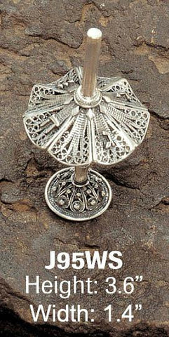 Sterling Silver Dreidels - Sterling Silver Filigree Dreidel