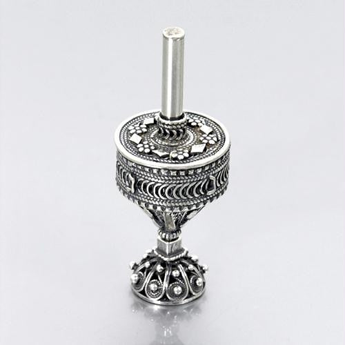 Sterling Silver Dreidels - Sterling Silver Filigree Dreidel