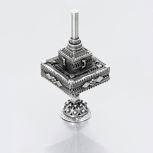 Sterling Silver Dreidels - Sterling Silver Filigree Dreidel