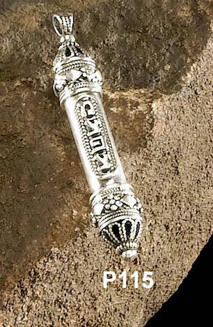 Pendants &amp; Amulets - Mezuzah Kabbalah Pendant Sterling Silver No Chain