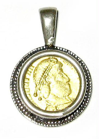 Men's Jewelry - Roman Coin Pendant Silver Coin