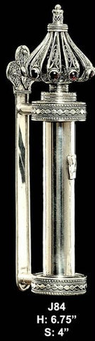 Sterling Silver Mezuzahs - Sterling Silver Mezuzah Cornelian