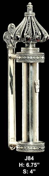 Sterling Silver Mezuzahs - Sterling Silver Mezuzah Onyx