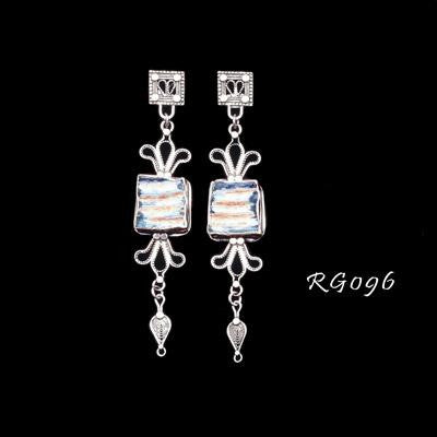 Ethnic Earrings - Roman Glass Floral Earrings