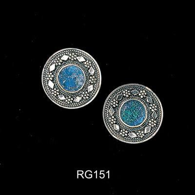 Handmade Roman Glass Earrings - Disc Shape Roman Glass Earrings