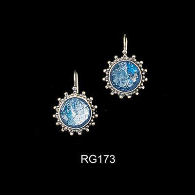 Handmade Roman Glass Earrings - Round Long Roman Glass Earrings II