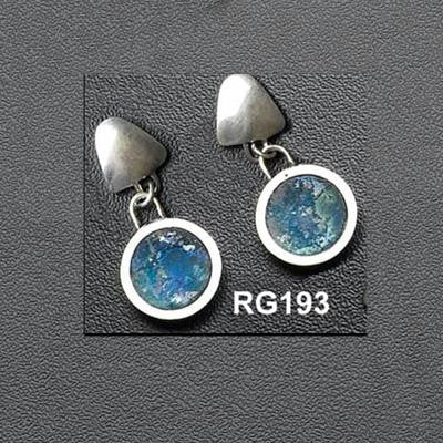 Handmade Roman Glass Earrings - Round Trendy Roman Glass Earrings