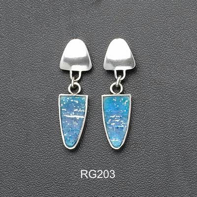 Handmade Roman Glass Earrings - Roman Glass Long Triangular Earrings