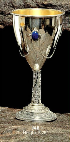 Sterling Silver Kiddush Cups - Sterling Silver Kiddush Cup Amethyst