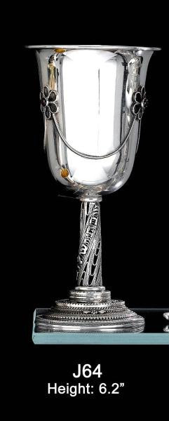 Sterling Silver Kiddush Cups - Sterling Silver Kiddush Cup Onyx