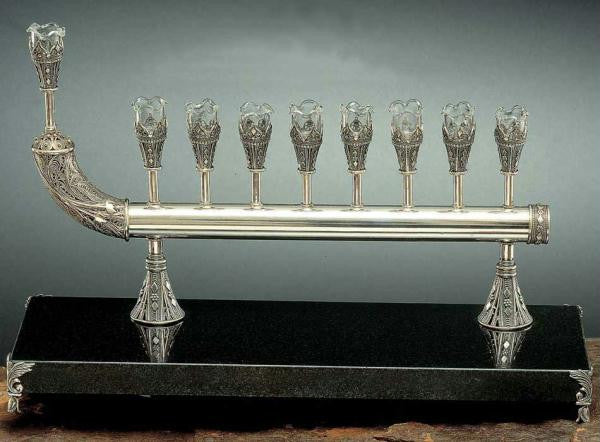 Sterling Silver Menorahs - Sterling Silver Chanukah Menorah