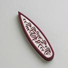 Metal Mezuzahs - Raindrop Shaped Mezuzah Shaddai Design Red