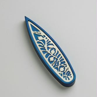 Metal Mezuzahs - Raindrop Shaped Mezuzah Pomegranate Design