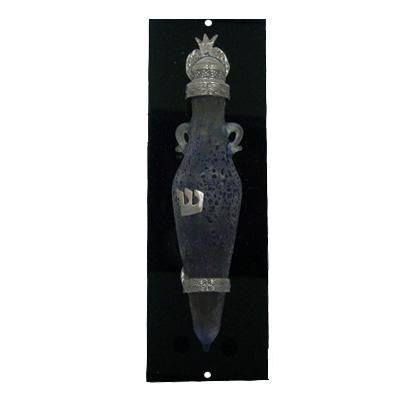 Limited Edition Artist Signature Series Mezuzahs - Dark Blue Glass Mezuzah