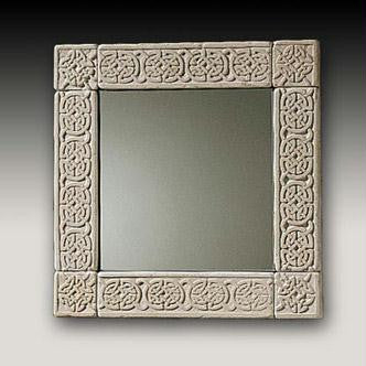 Jerusalem Stone Mirrors - &quot;Round weave&quot; Tile Mirror