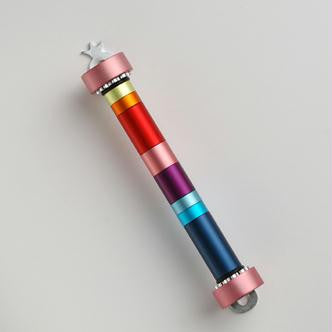 Metal Mezuzahs - Handmade Rainbow Israeli Mezuzah