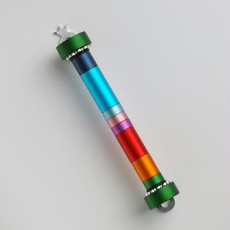 Metal Mezuzahs - Handmade Rainbow Israeli Mezuzah