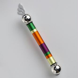 Metal Mezuzahs - Handmade Rainbow Mezuzah