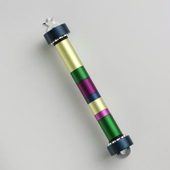 Metal Mezuzahs - Handmade Rainbow Mezuzah