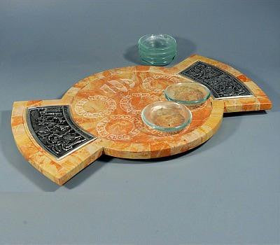 Jerusalem Stone Seder Plates - Bni Israel - Jerusalem Stone Seder Plate