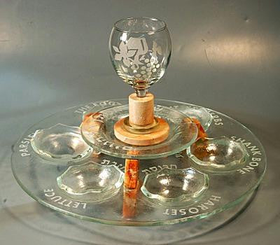 Jerusalem Stone Seder Plates - Dan Dafna - Jerusalem Stone Base &amp; Glass Top Seder Plate