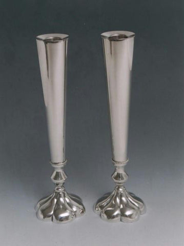 Sterling Silver Candlesticks - Scallop Tapered Candlesticks