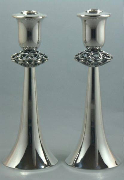 Sterling Silver Candlesticks - Victorian Collar Candlesticks