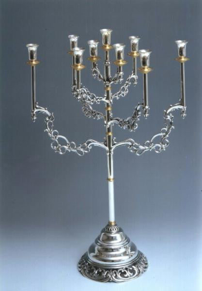 Sterling Silver Menorahs - Switch the Lights Silver Candelabra Menorah