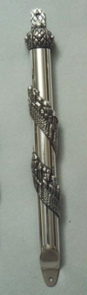 Sterling Silver Mezuzahs - Jerusalem Spirali Mezuzah Small 8cm-3.1inches