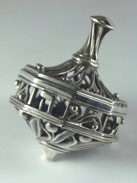 Sterling Silver Dreidels - Jerusalem Iron Spiral Dreidel