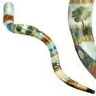 Yemenite Shofars - Hand Painted Six Days Creation Shofar By Eretz Husyt