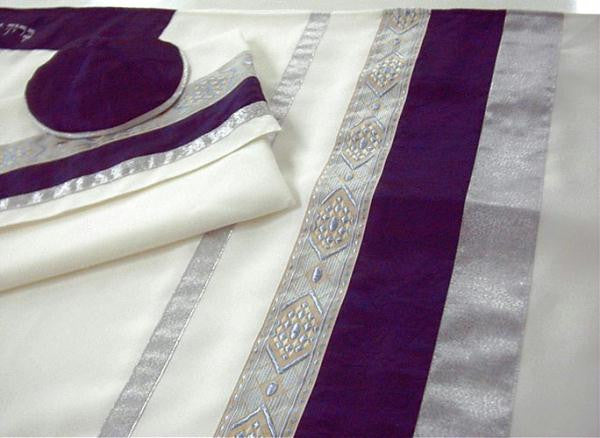 Bar Mitzvah Tallits - Modern Tallit Diamond detailed Printed Synthetic