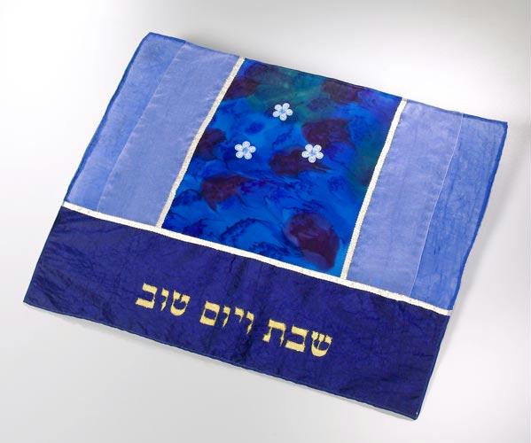 Challah Covers - Silk Challa Cover - Shades of Blue