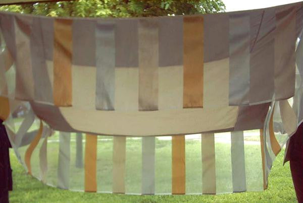 Handmade Wedding Chuppahs - Chuppa Striped in gold and silver