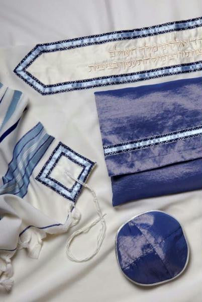 Classic Men's Tallits - Classic Blue Tallit - Custom Made